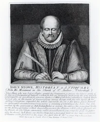 John Stowe, portrait from his monument at the Church of St. Andrew, Undershaft
